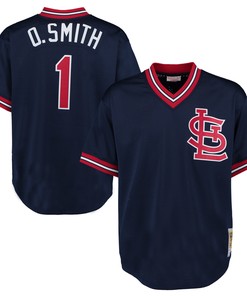 Ozzie Smith St Louis Cardinals Mitchell And Ness 1994 Authentic Cooperstown Collection Mesh Batting Practice Jersey Navy Mlb - Robokeg