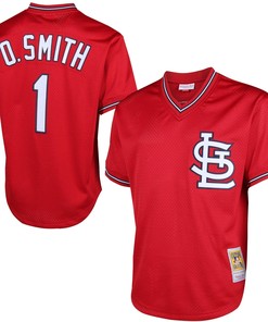 Ozzie Smith St Louis Cardinals Mitchell And Ness Cooperstown Mesh Batting Practice Jersey Red Mlb - Robokeg