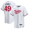Pablo López 49 Minnesota Twins Team Logo Home Men Jersey - White - Robokeg