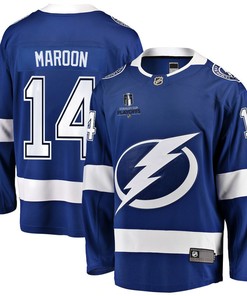 Pat Maroon 14 Tampa Bay Lightning Stanley Cup 2023 Playoffs Patch Home Breakaway Men Jersey - Blue - Robokeg