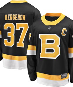 Patrice Bergeron Boston Bruins Fanatics Branded Captain Alternate Premier Breakaway Player Jersey - Black Nhl - Robokeg