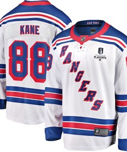 Patrick Kane 88 New York Rangers Stanley Cup 2023 Playoffs Patch Away Breakaway Men Jersey - White - Robokeg