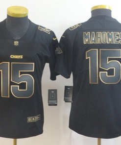 Patrick Mahomes Ii #15 Kansas City Chiefs 2020 Nfl Black & Golden Womens Jersey Jersey - Robokeg