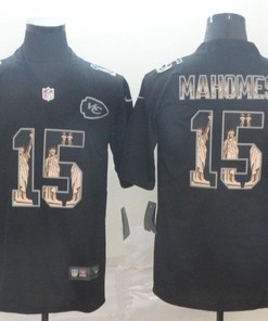 Patrick Mahomes Ii #15 Kansas City Chiefs 2020 Nfl Black Statue Of Liberty Jersey Jersey - Robokeg