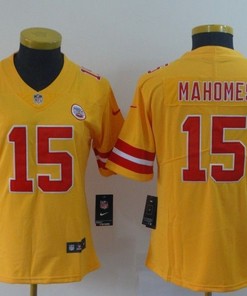 Patrick Mahomes Ii #15 Kansas City Chiefs 2020 Nfl Yellow Womens Jersey Jersey - Robokeg