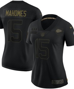 Patrick Mahomes Kansas City Chiefs Womens 2020 Salute To Service Limited Jersey - Black - Robokeg
