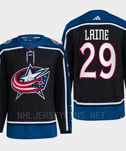 Patrik Laine 29 Reverse Retro 2.0 2022 Columbus Blue Jackets Navy Jersey Primegreen - Robokeg