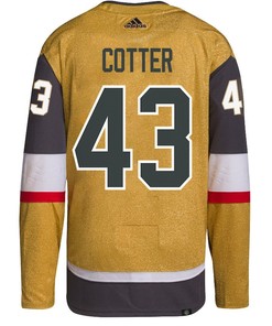Paul Cotter 43 Vegas Golden Knights Stanley Cup 2023 Champions Patch Home Breakaway Men Jersey - Gold - Robokeg