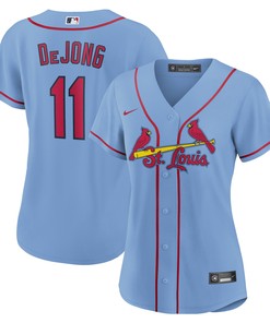 Paul Dejong St. Louis Cardinals Womens Alternate Replica Player Jersey - Light Blue Mlb - Robokeg