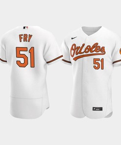 Paul Fry 51 Baltimore Orioles White Home Jersey - Robokeg