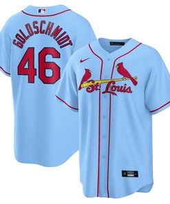 Paul Goldschmidt St Louis Cardinals Alternate Replica Player Name Jersey Light Blue Mlb - Robokeg