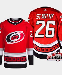 Paul Stastny 26 Carolina Hurricanes Red Jersey 2022-23 Third 25th Anniversary - Robokeg