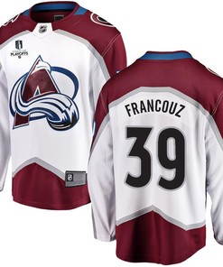 Pavel Francouz 39 Colorado Avalanche Stanley Cup 2023 Playoffs Patch Away Breakaway Men Jersey - White - Robokeg