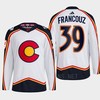 Pavel Francouz 39 Reverse Retro 2.0 2022 Colorado Avalanche White Jersey Primegreen - Robokeg
