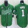 Philadelphia Eagles #1 Jalen Hurts Jersey - Green - Robokeg