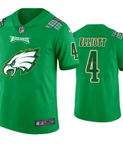 Philadelphia Eagles #4 Jake Elliott Jersey St. Patricks Day Kelly Green Lucky - Men - Robokeg