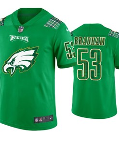 Philadelphia Eagles #53 Nigel Bradham Jersey St. Patricks Day Kelly Green Lucky - Men - Robokeg