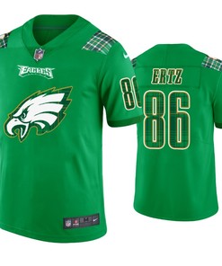 Philadelphia Eagles #86 Zach Ertz Jersey St. Patricks Day Kelly Green Lucky - Men - Robokeg
