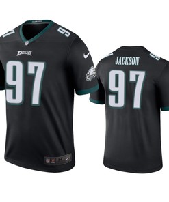 Philadelphia Eagles #97 Malik Jackson Black Color Rush Legend Jersey - Men - Robokeg