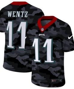 Philadelphia Eagles Carson Wentz #11 Nfl 2020 Camo Black Jersey - Robokeg
