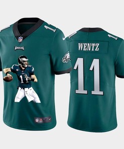 Philadelphia Eagles Carson Wentz #11 Nfl Portrait Brandedition Teal Jersey - Robokeg