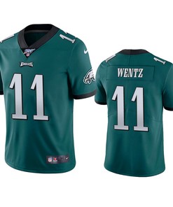 Philadelphia Eagles Carson Wentz Midnight Green 100th Season Vapor Limited Jersey - Robokeg