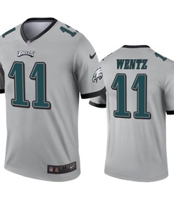 Philadelphia Eagles Carson Wentz Silver Inverted Legend Jersey - Robokeg