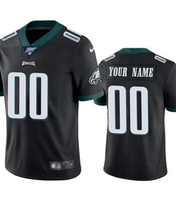 Philadelphia Eagles Custom Black 100th Season Vapor Limited Jersey - Robokeg
