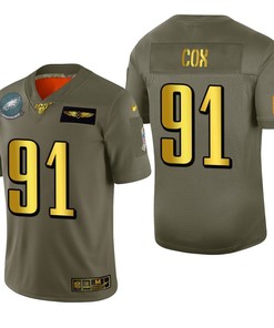 Philadelphia Eagles Fletcher Cox 2019 Salute To Service Nfl 100 Mens Jersey Metallic - Robokeg