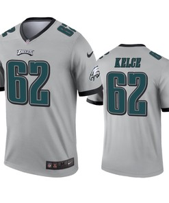 Philadelphia Eagles Jason Kelce Silver Inverted Legend Jersey - Robokeg