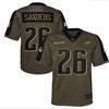 Philadelphia Eagles Miles Sanders 26 Nfl Olive 2021 Salute To Service Game Men Jersey For Eagles Fans - Robokeg