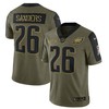 Philadelphia Eagles Miles Sanders 26 Nfl Olive 2021 Salute To Service Retired Player Men Jersey For Eagles Fans - Robokeg