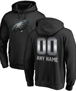 Philadelphia Eagles Nfl Pro Line By Branded Personalized Midnight Mascot Pullover Hoodie - Black - Robokeg