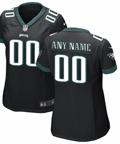 Philadelphia Eagles Nike Womens Custom Game Jersey - Black - Robokeg