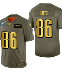 Philadelphia Eagles Zach Ertz 2019 Salute To Service Nfl 100 Mens Jersey Metallic - Robokeg
