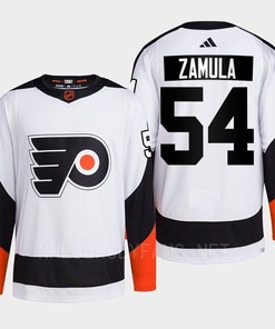 Philadelphia Flyers 2022 Reverse Retro 2.0 Egor Zamula 54 White Primegreen Jersey Men's - Robokeg
