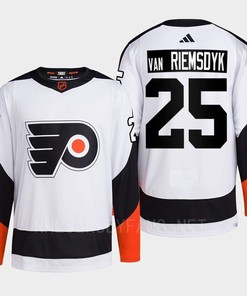 Philadelphia Flyers 2022 Reverse Retro 2.0 James Van Riemsdyk 25 White Primegreen Jersey Men's - Robokeg