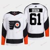 Philadelphia Flyers 2022 Reverse Retro 2.0 Justin Braun 61 White Primegreen Jersey Men's - Robokeg