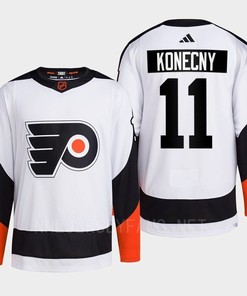 Philadelphia Flyers 2022 Reverse Retro 2.0 Travis Konecny 11 White Primegreen Jersey Men's - Robokeg
