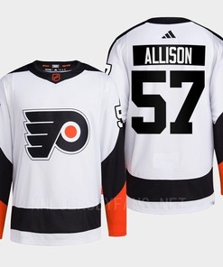 Philadelphia Flyers 2022 Reverse Retro 2.0 Wade Allison 57 White Primegreen Jersey Men's - Robokeg