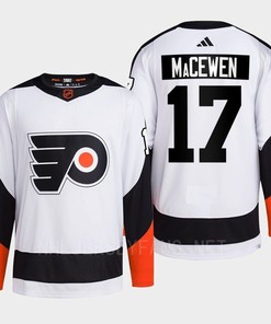 Philadelphia Flyers 2022 Reverse Retro 2.0 Zack MacEwen 17 White Primegreen Jersey Men's - Robokeg