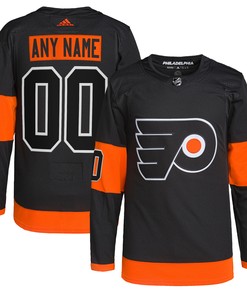 Philadelphia Flyers Adidas Alternate Primegreen Authentic Pro Custom Jersey Black Custom Jerseys Nhl - Robokeg