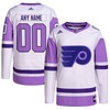 Philadelphia Flyers Adidas Hockey Fights Cancer Primegreen Authentic Custom Jersey - White/purple Custom Jerseys Nhl - Robokeg