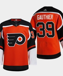 Philadelphia Flyers Cutter Gauthier 39 2022 NHL Draft Orange Jersey Reverse Retro - Robokeg
