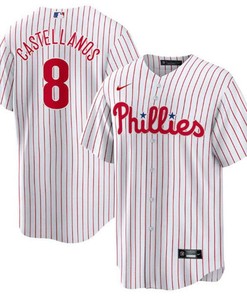 Philadelphia Phillies #8 Nick Castellanos White Cool Base Stitched Jersey - Robokeg