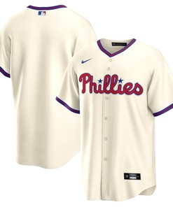 Philadelphia Phillies Alternate Replica Team Jersey Cream Mlb - Robokeg