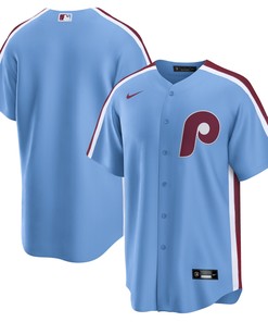 Philadelphia Phillies Alternate Replica Team Jersey - Light Blue Mlb - Robokeg