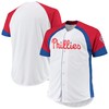 Philadelphia Phillies Big & Tall Colorblock Full-snap Jersey - White/red Mlb - Robokeg