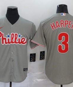 Philadelphia Phillies Bryce Harper #3 2020 Mlb Grey Jersey - Robokeg