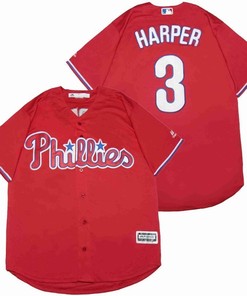 Philadelphia Phillies Bryce Harper #3 2020 Mlb Red Jersey - Robokeg